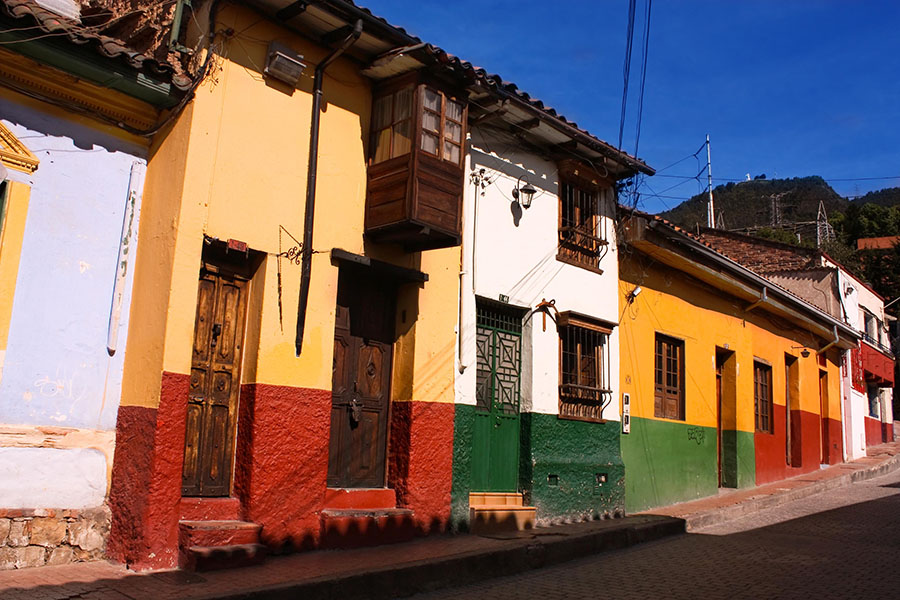 il quartiere coloniale della Candelaria a Bogotà in Colombia